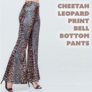 Cheetah Leopard print Bell Bottom Pants